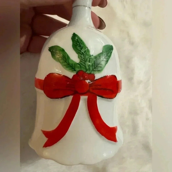 Vintage Christmas Holly & Ivy Dinner Bell Cottagecore Farmhouse MCM Holidays - Picture 5 of 11